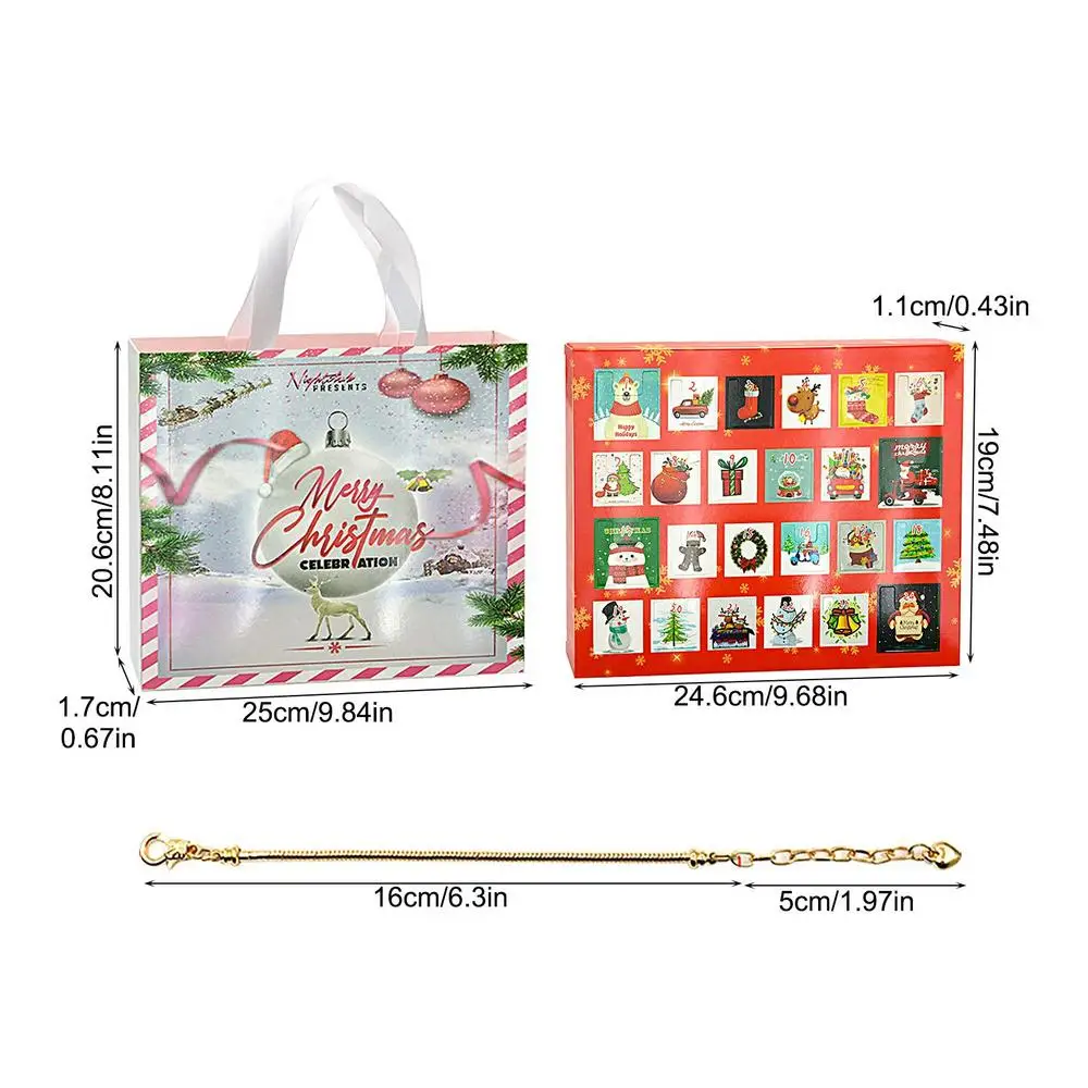 24-Day Advent Calendar with Countdown - DIY Bracelets Set