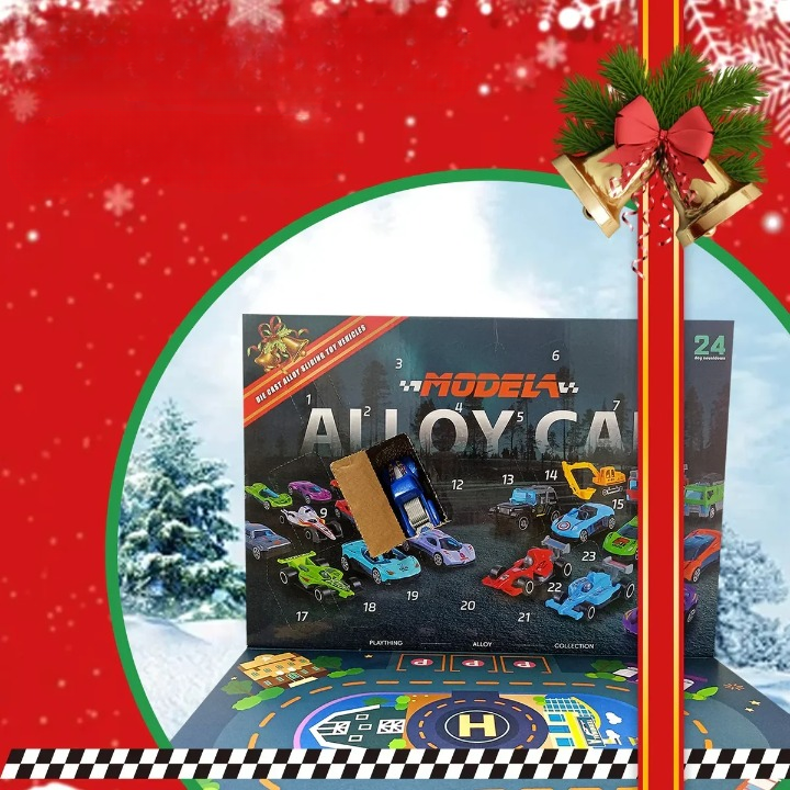 24 Pieces Christmas Gifts Advent Calendar Alloy Model Diecast Car Set