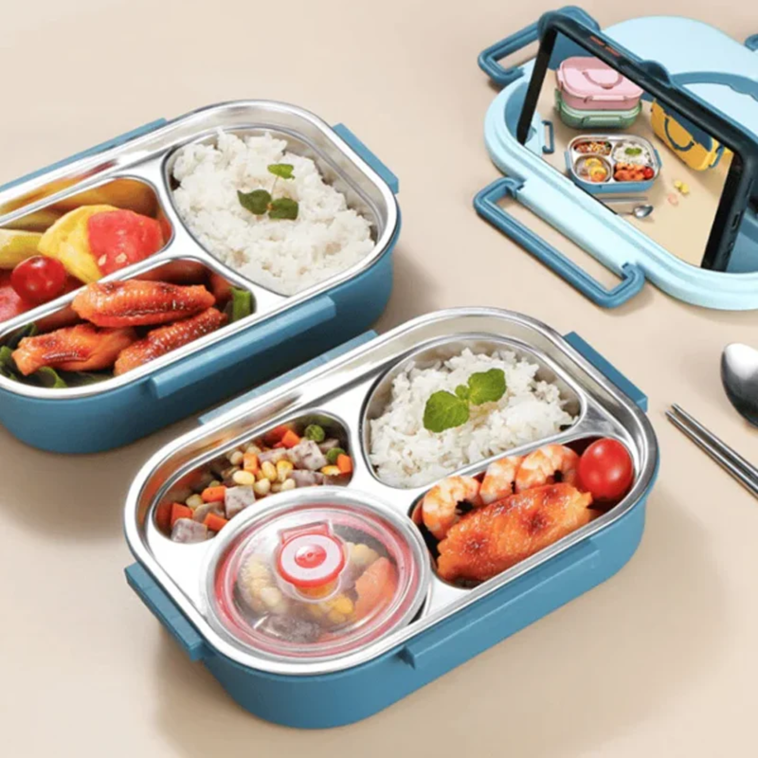 Internal stainless steel lunch box
