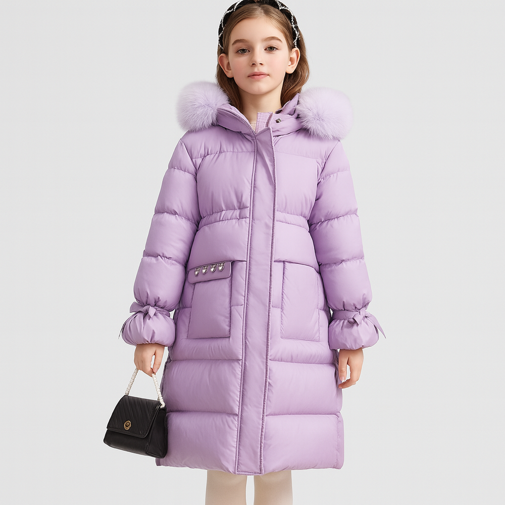 Astrid | Luxurious Winter Coat for Girls with Faux Fur Hood