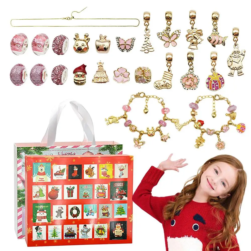 24-Day Advent Calendar with Countdown - DIY Bracelets Set