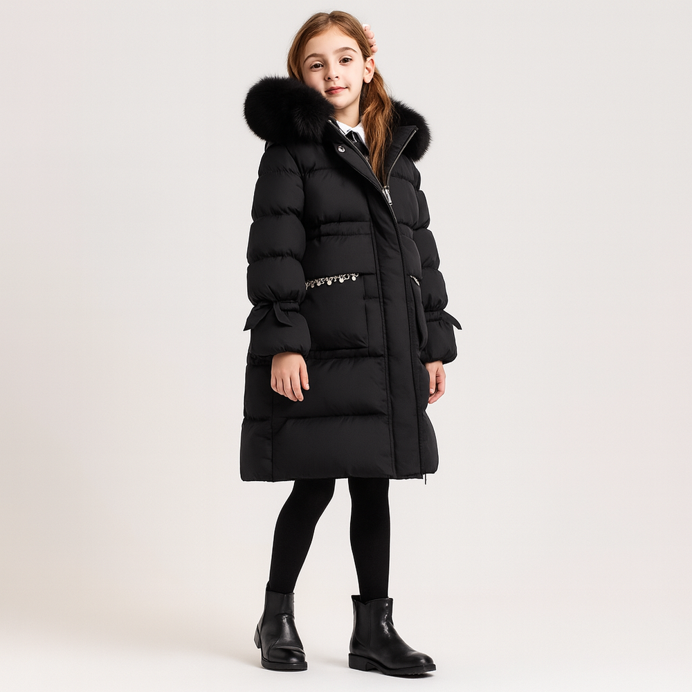 Astrid | Luxurious Winter Coat for Girls with Faux Fur Hood