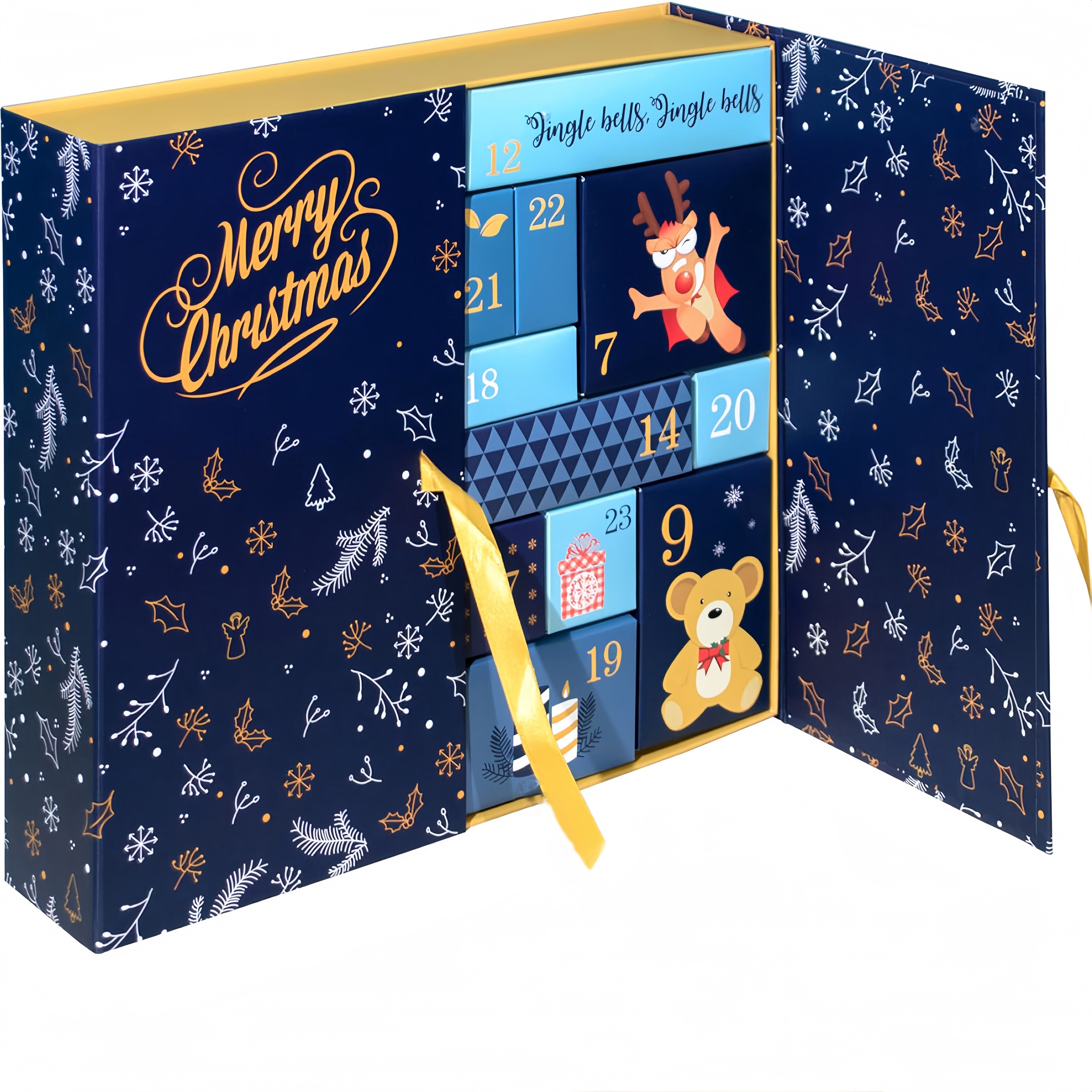 DIY Advent Calendar Set – 24 fillable paper boxes with lids and a variety of accessories for gifting and crafting