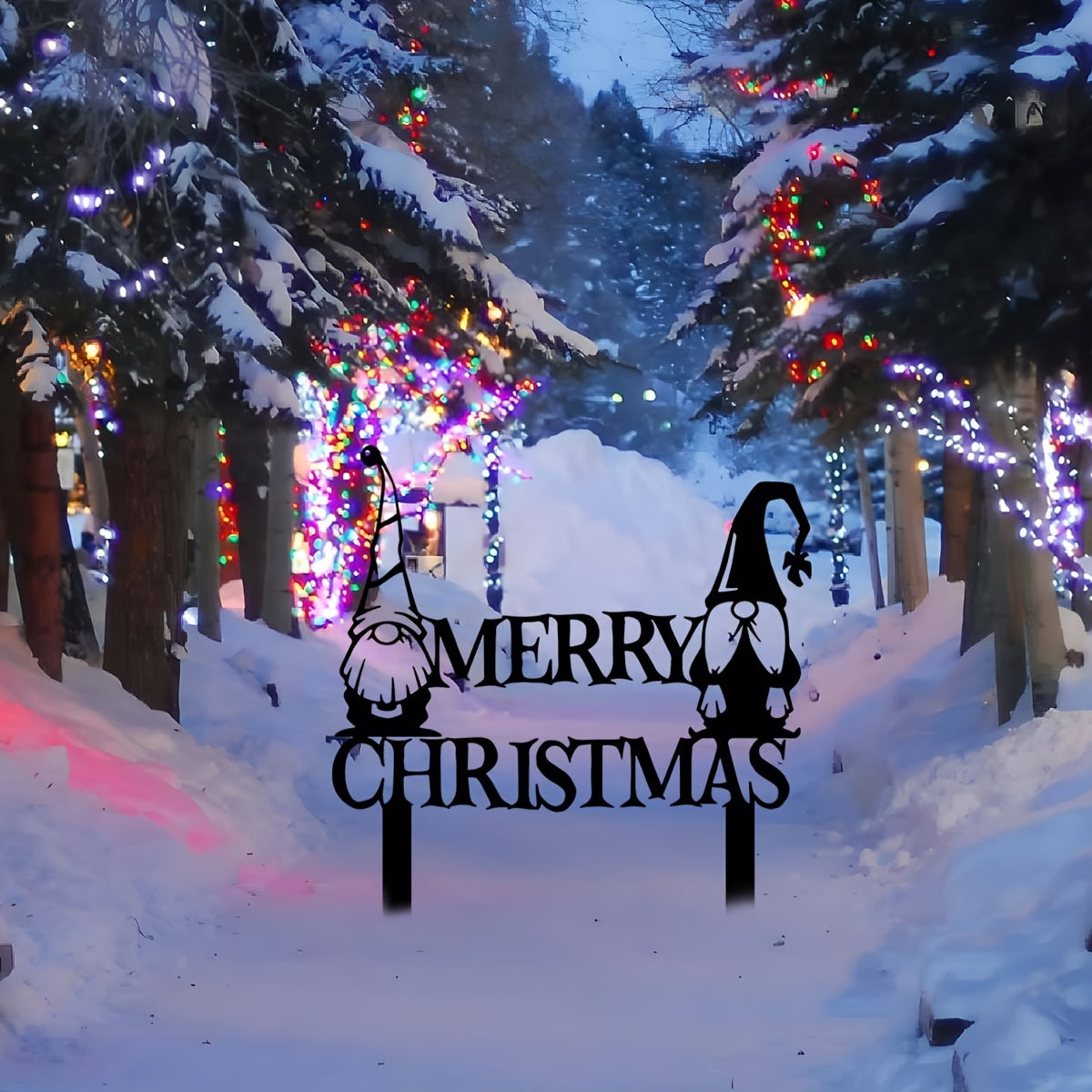 Charming Metallic Christmas Garden Stake