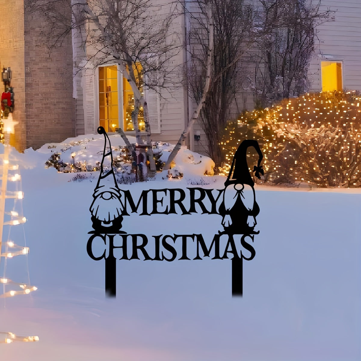 Charming Metallic Christmas Garden Stake