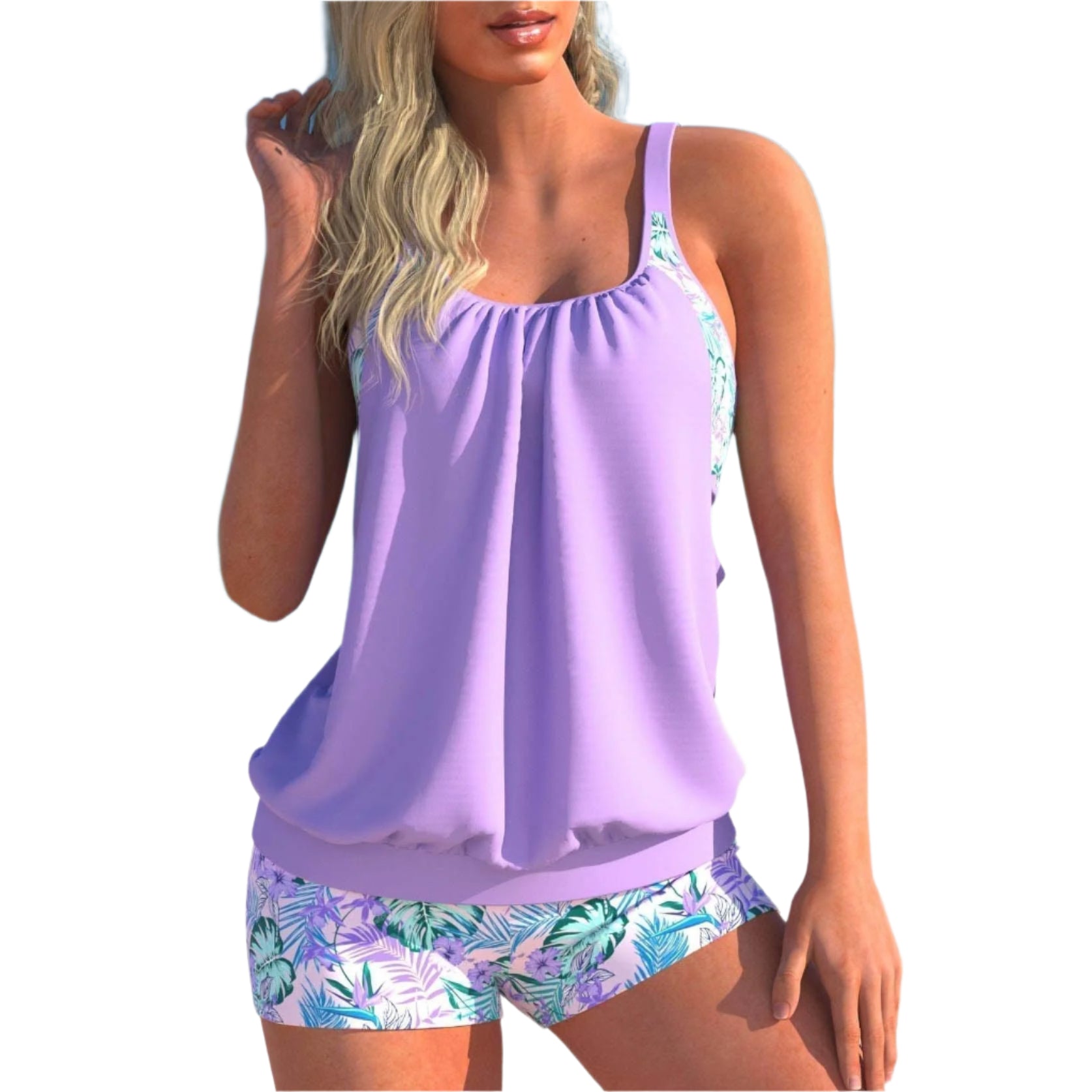 SummerBloom - Two-piece Tankini Set for Women