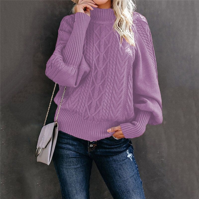 Ria Warm Turtleneck Sweater with Loose Sleeves