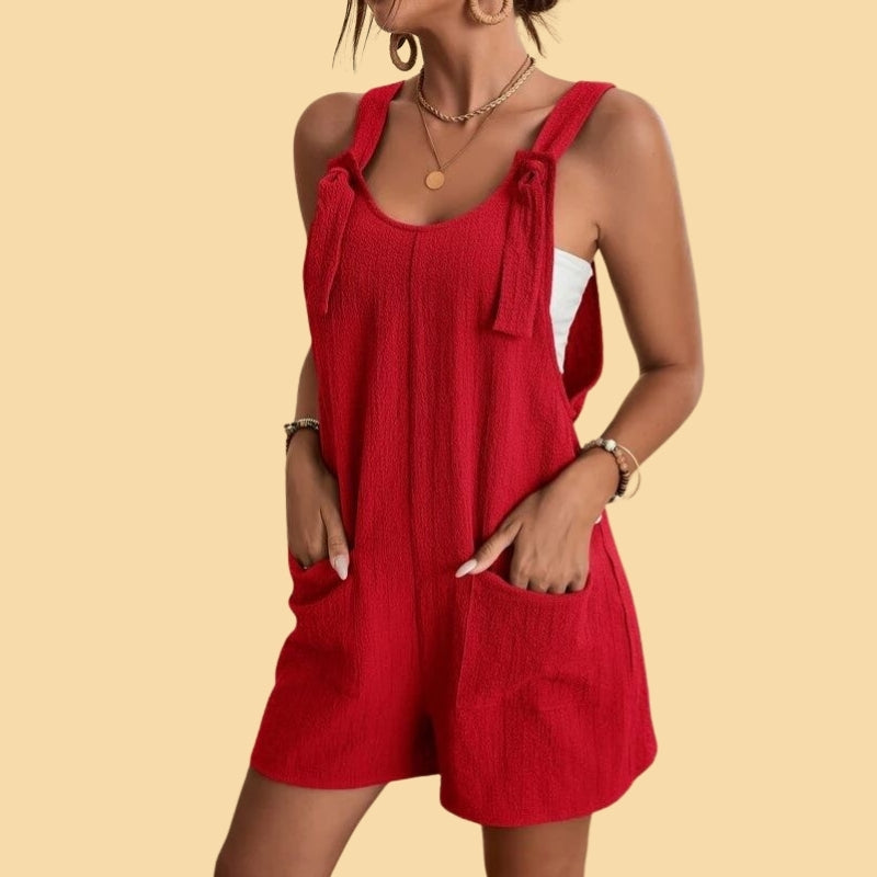 Camila - Casual Short Overall with Straps