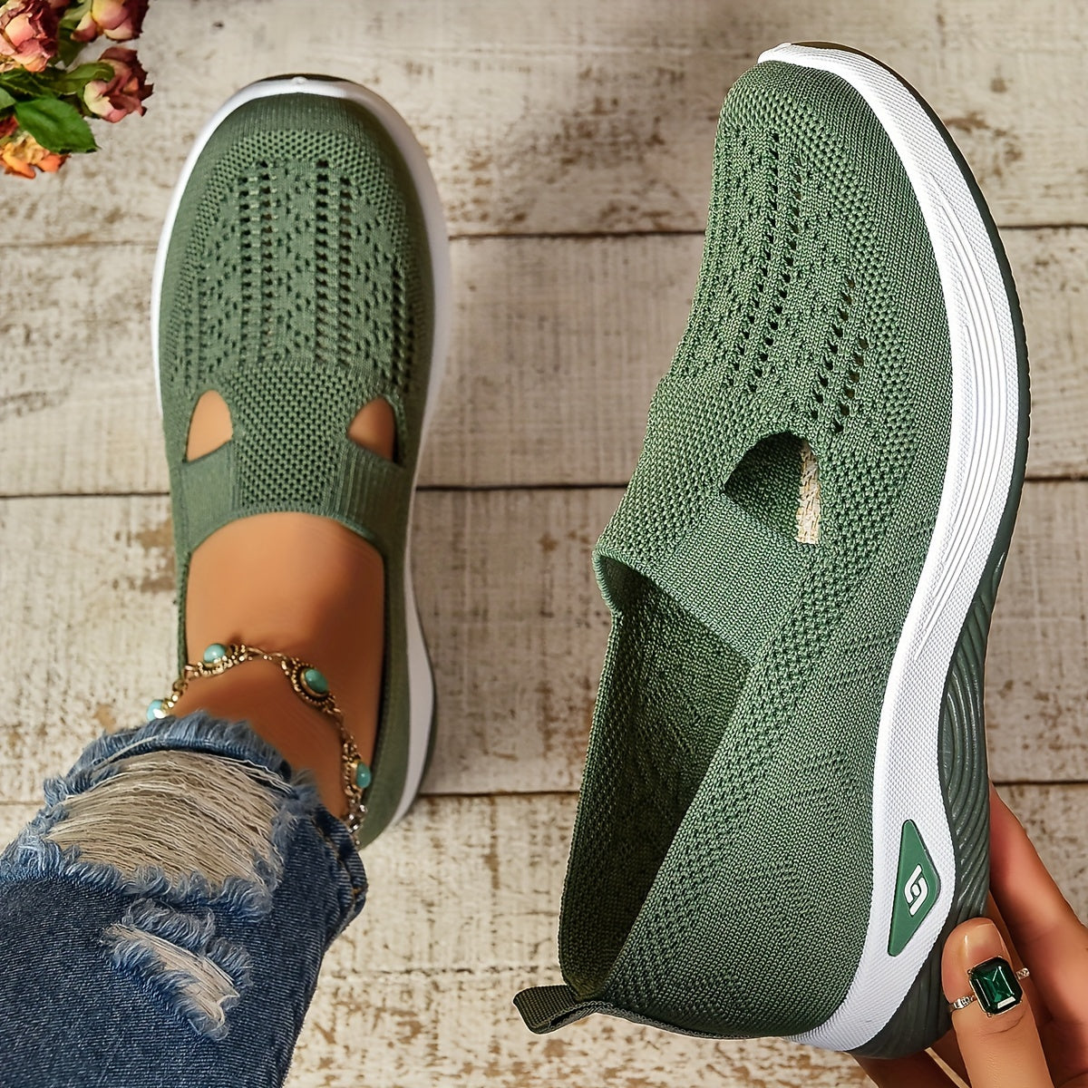 Olivia Sneakers Casual Slip-On Lightweight Outdoor Flat Shoes