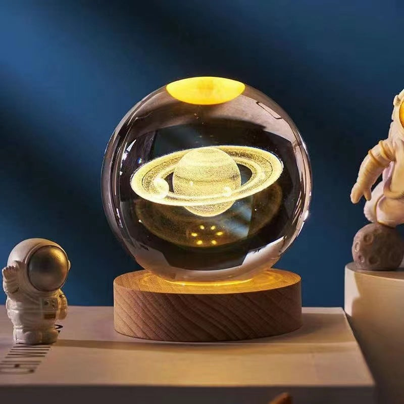 Luminous 3D Crystal Sphere Night Lamp – Enchanting LED Mood Light