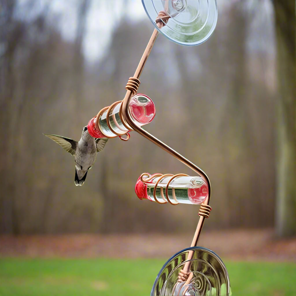 Window Hummingbird Feeder | Clear Glass Feeder for Close-Up Bird Watching