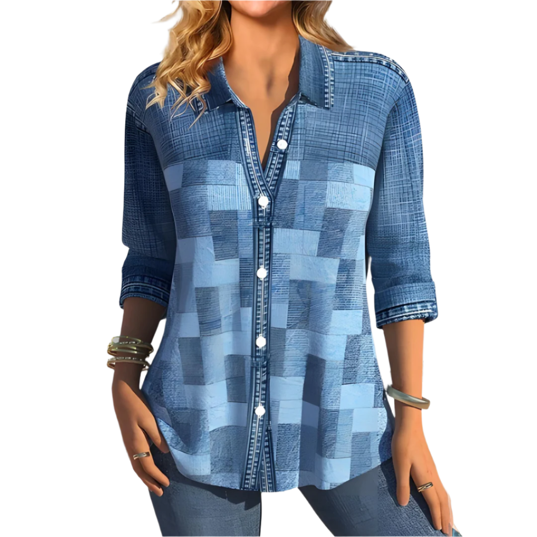 Lina Relaxed Fit Gingham Blouse