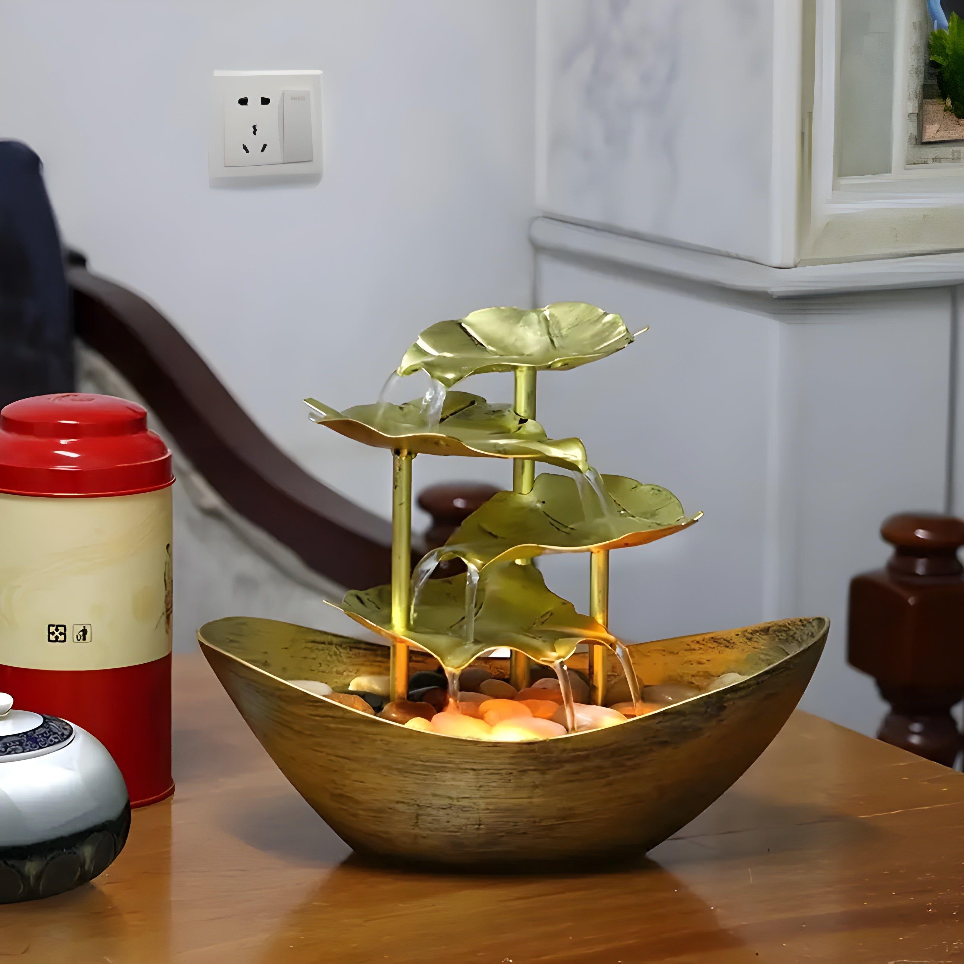 LED Decorative Leaf-Inspired Fountain