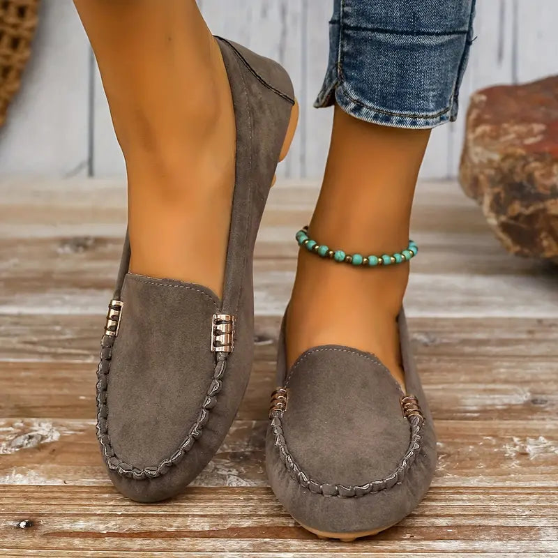 Lars Lightweight Suede Shoes with Non-slip Flat Sole