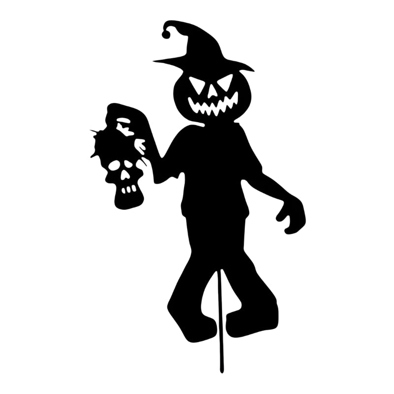 SpookyCharm Personalized Halloween Garden Sign with Figures – Outdoor Decoration