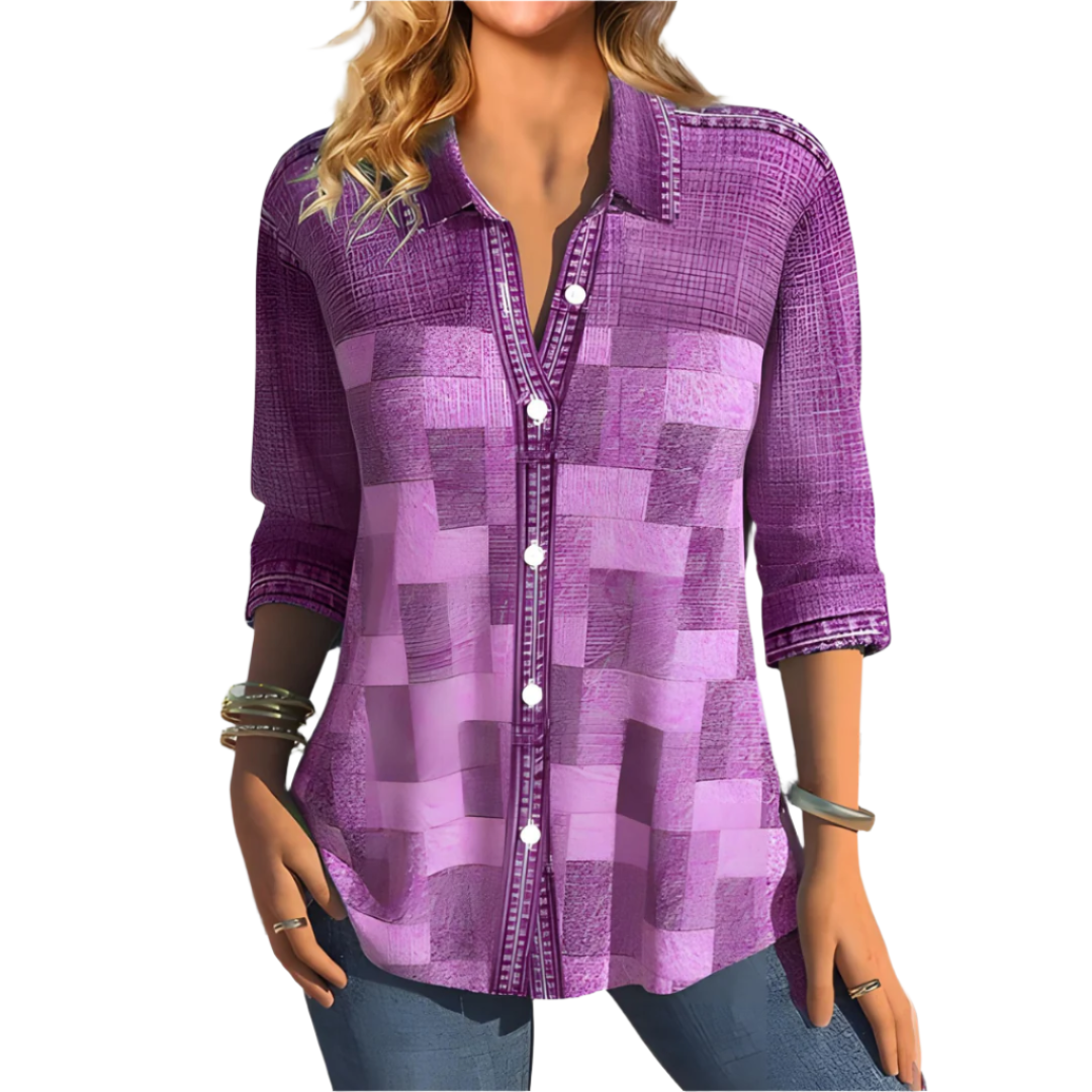 Lina Relaxed Fit Gingham Blouse
