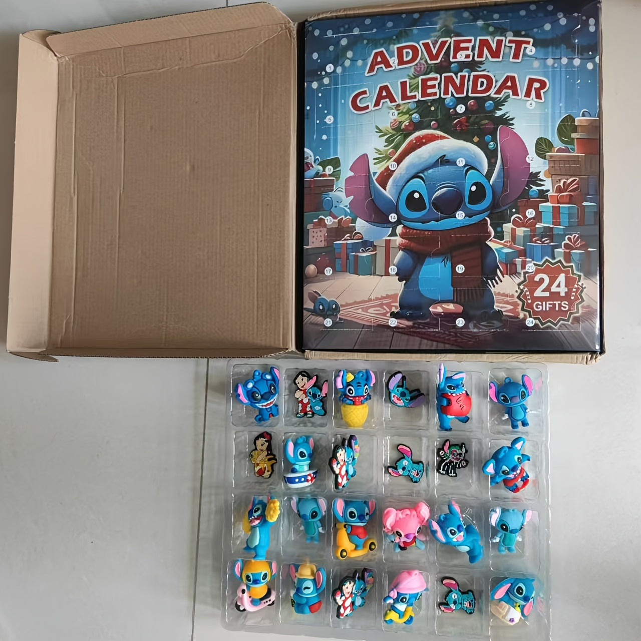 Stitch Advent Calendar Playset | 24-Piece Interactive Holiday Surprise Game