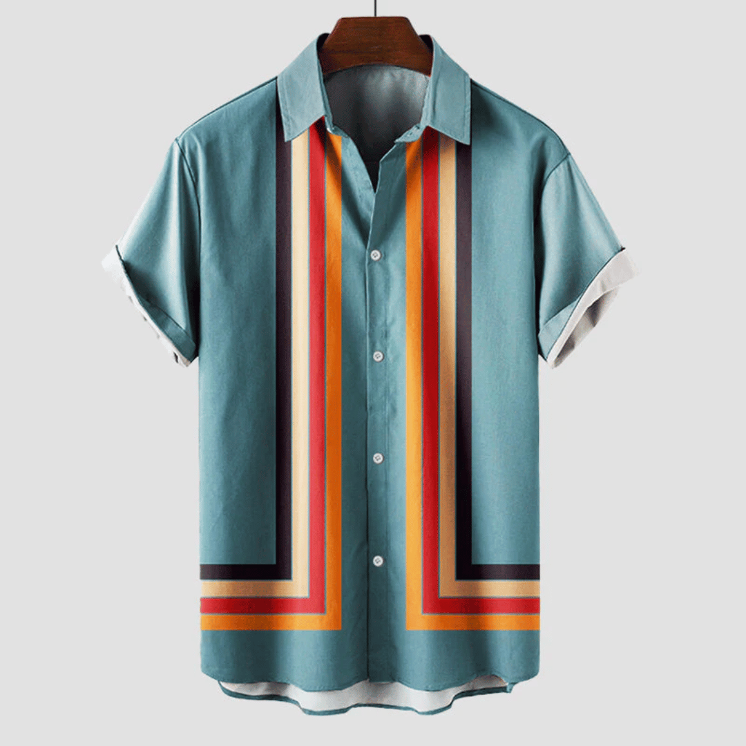 Felix Short Sleeve Shirt for Men – Casual Fit with Notch Collar and Button Closure