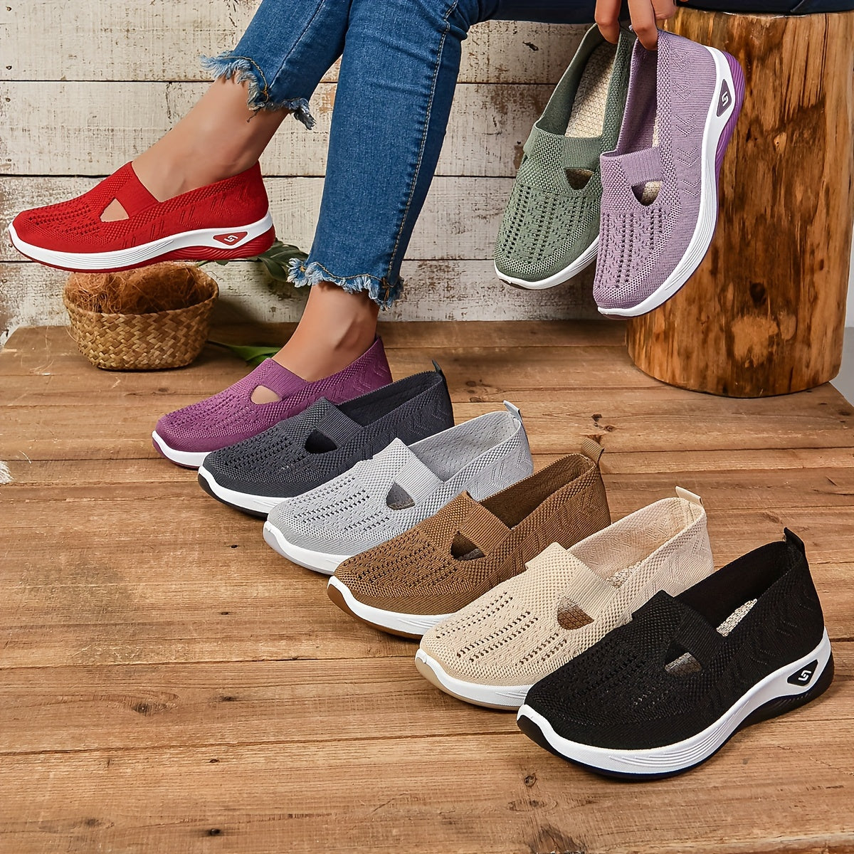 Olivia Sneakers Casual Slip-On Lightweight Outdoor Flat Shoes