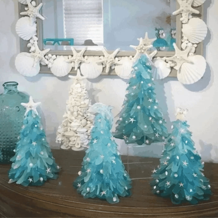 Sea Tranquility: Unique Handmade Glass Christmas Tree