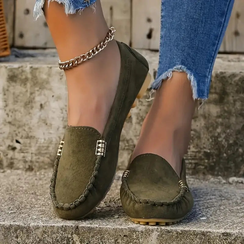 Lars Lightweight Suede Shoes with Non-slip Flat Sole