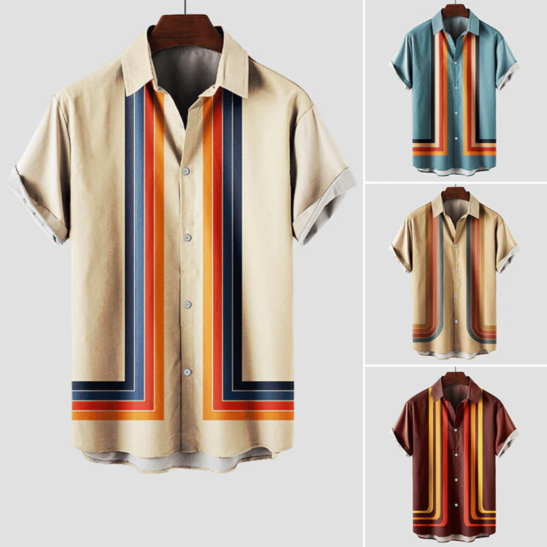 Felix Short Sleeve Shirt for Men – Casual Fit with Notch Collar and Button Closure