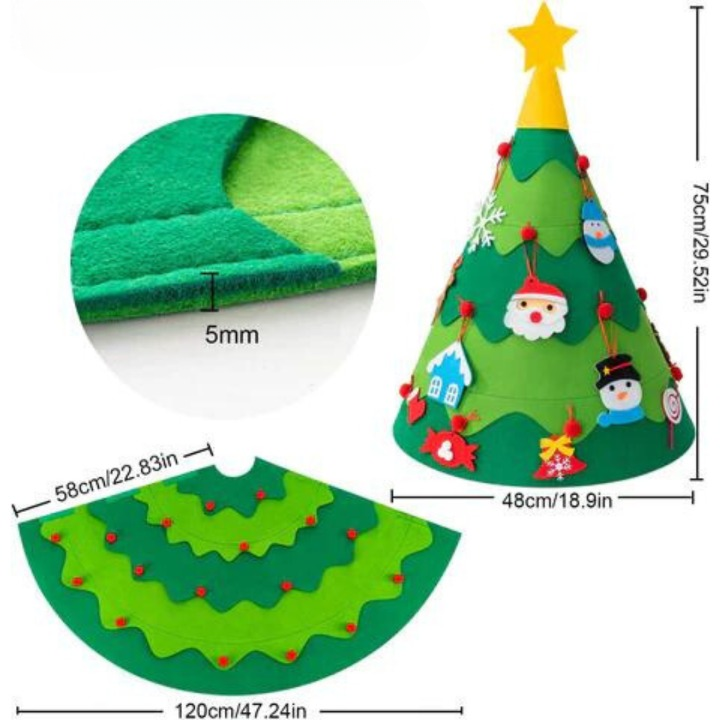 3D Frummies Felt Christmas Tree | Montessori DIY Christmas Tree Decoration with Children