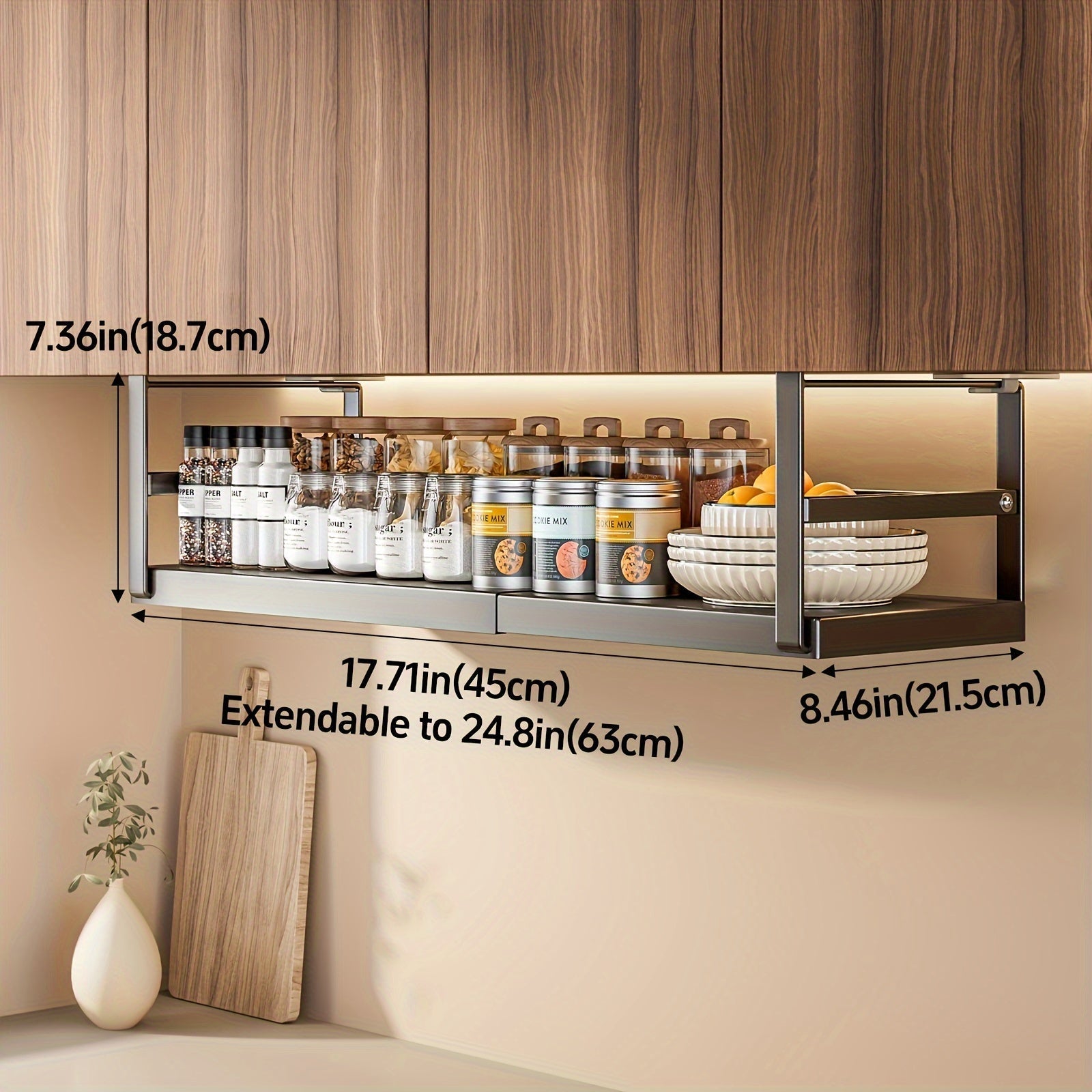 AdjustaShelf Under-Cabinet Organizer – Expandable Metal Storage Rack