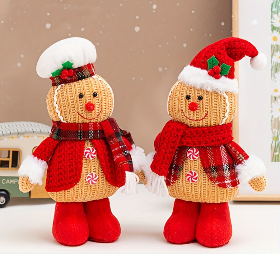 2-piece | Handmade Knit Christmas Figures Decoration