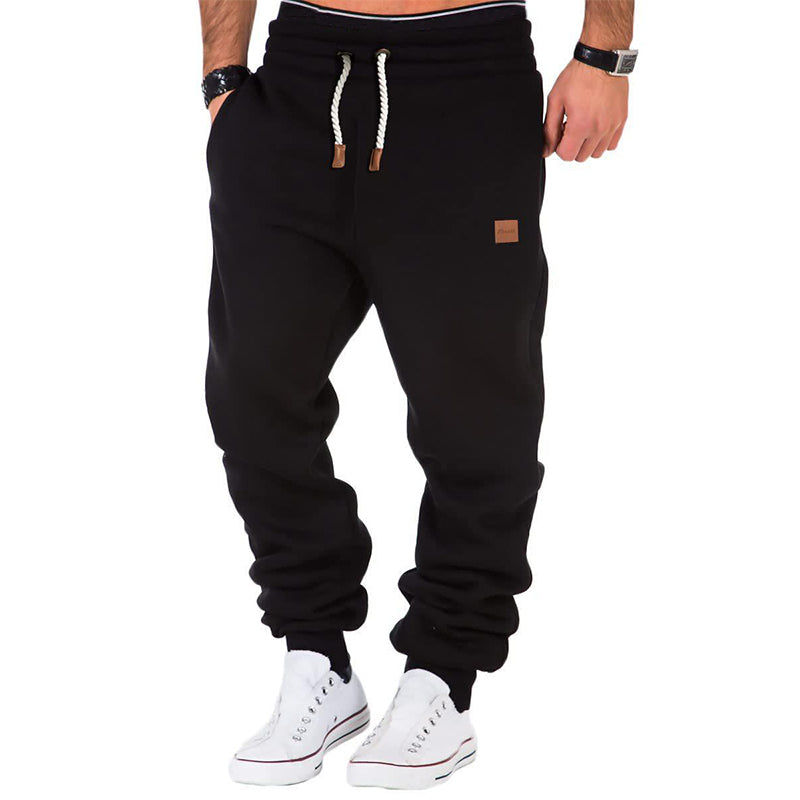 Max Comfort | Men's Solid Color Jogging Pants with Drawstring and Elastic Waist