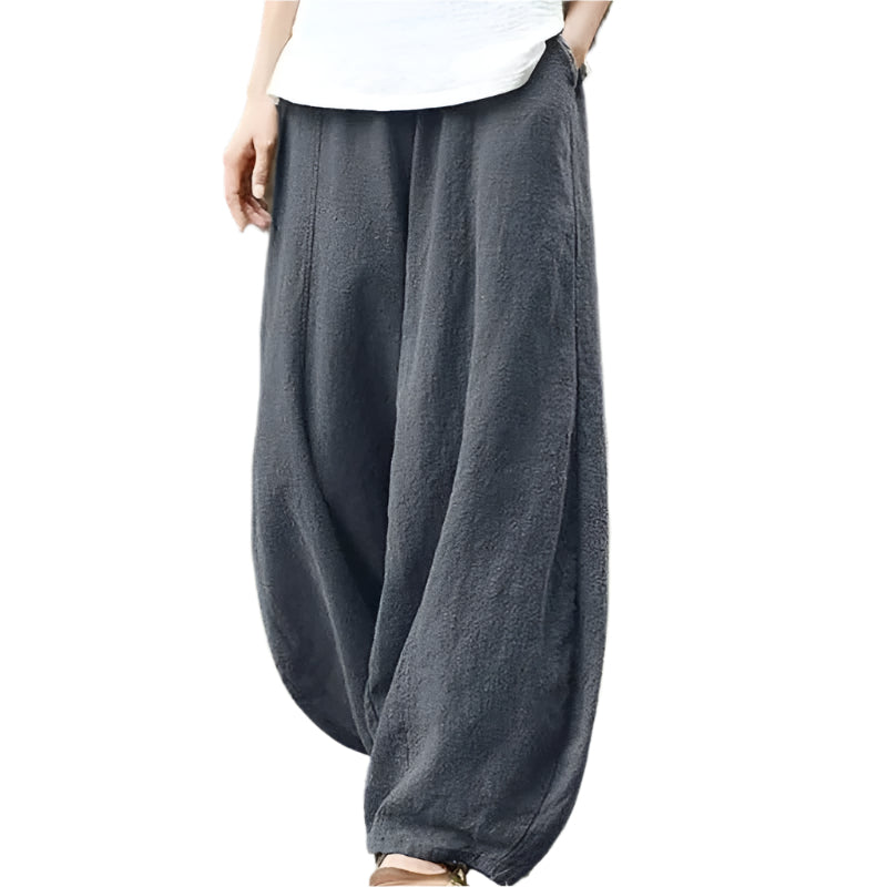 Lina Relaxed Wide-Leg Pants with Pockets