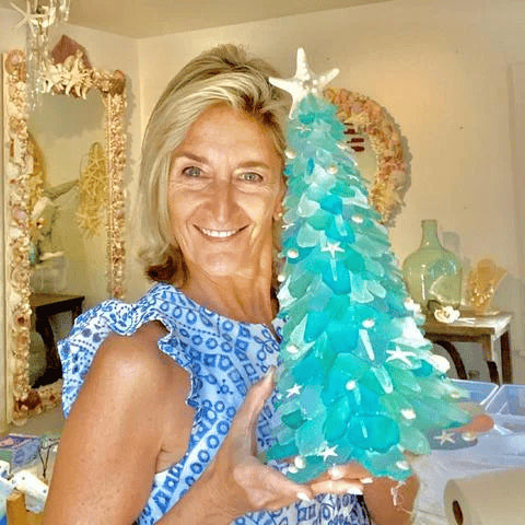 Sea Tranquility: Unique Handmade Glass Christmas Tree