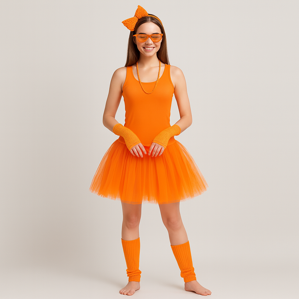 1980s Women's Costume Set – Retro 6-Piece Outfit for Party & Halloween