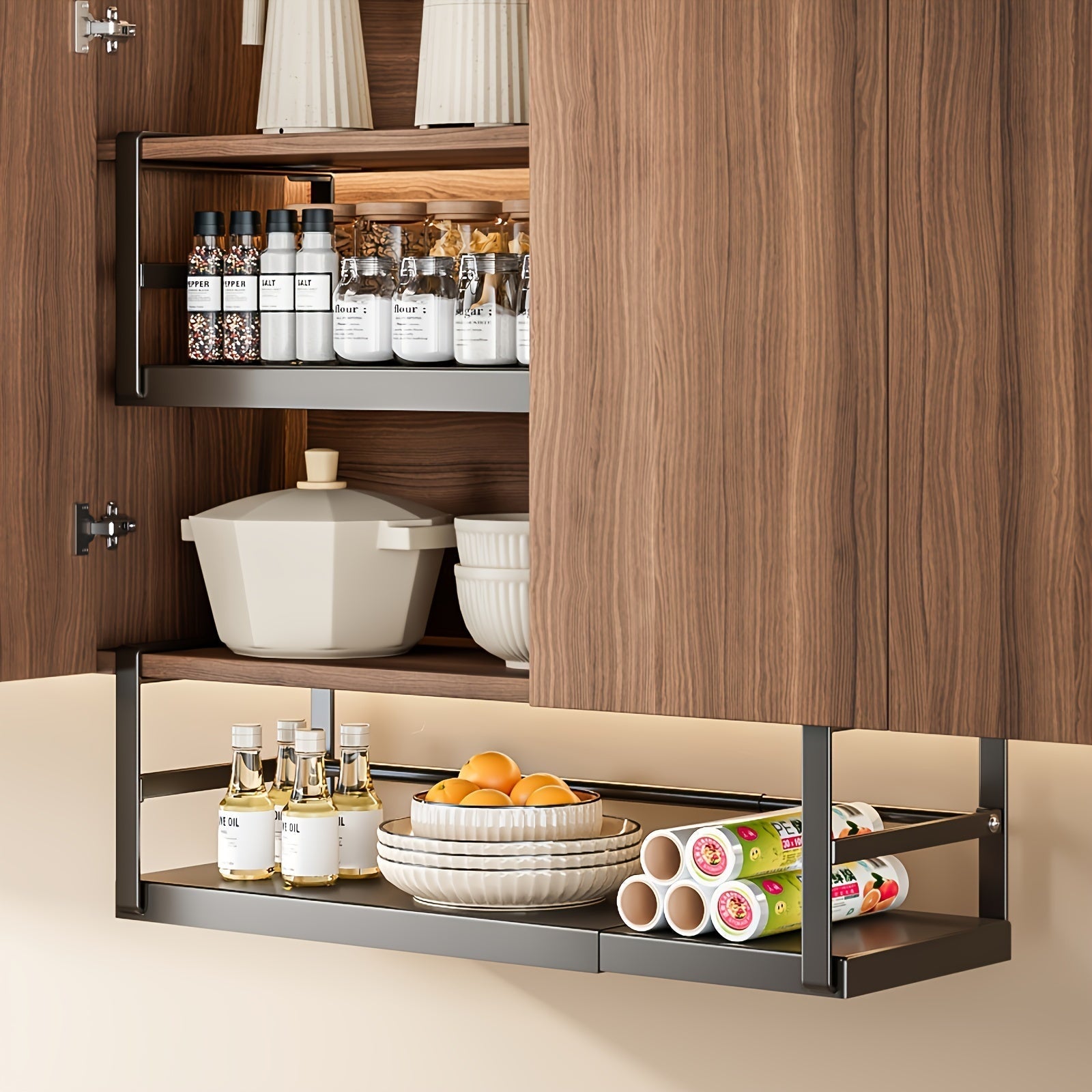 AdjustaShelf Under-Cabinet Organizer – Expandable Metal Storage Rack