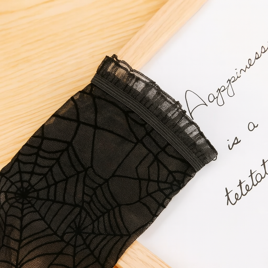 Aracnia | Lace Gloves with Spider Pattern for Halloween