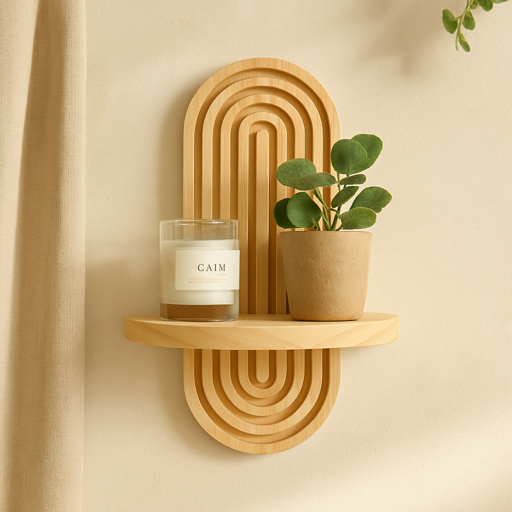 Ardentis | Geometric Wooden Wall Shelf