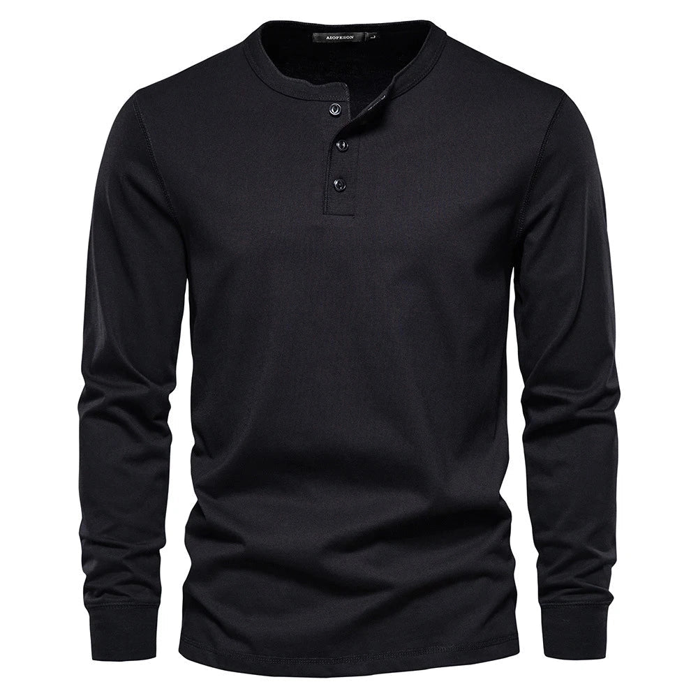 Emil Long-Sleeve Henley Shirt – Slim Fit and Timeless Design