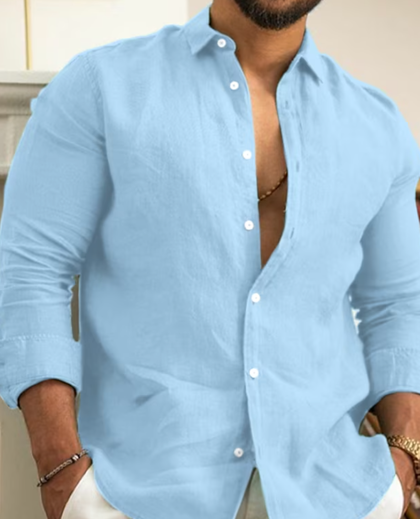 Noah Slim Fit Long Sleeve Shirt with Classic Collar