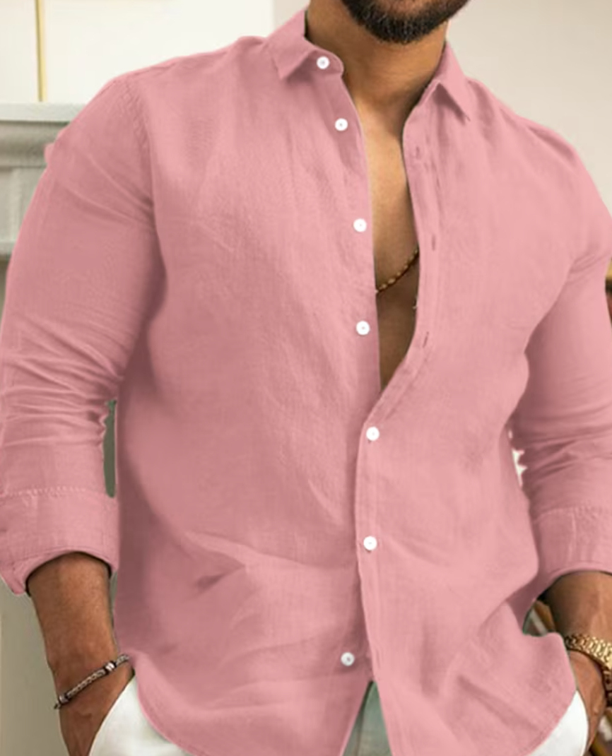 Noah Slim Fit Long Sleeve Shirt with Classic Collar