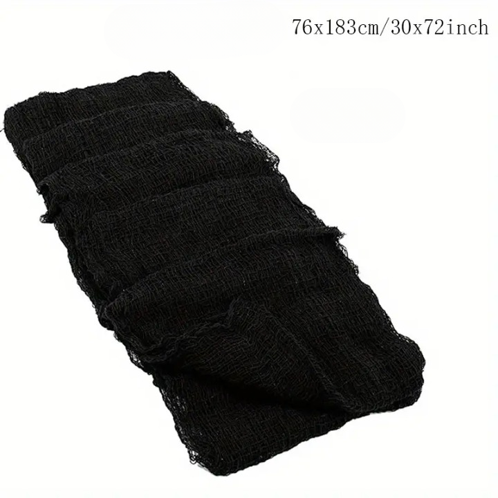 Black Halloween Spooky Ghost - Creepy Fabric for Indoor and Outdoor Decoration