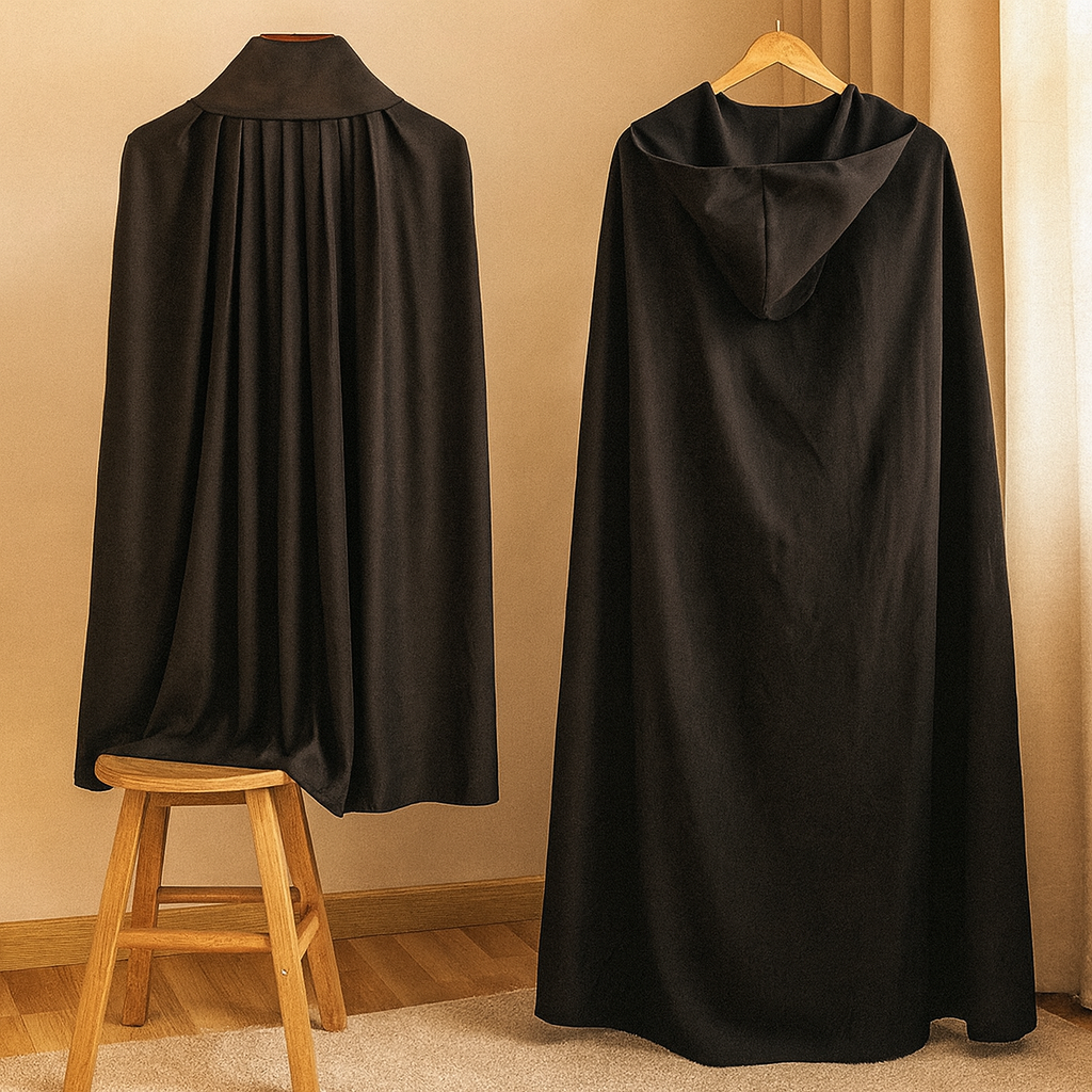 BloodMoon Vampire Cloak – Black & Red Halloween Costume Cape