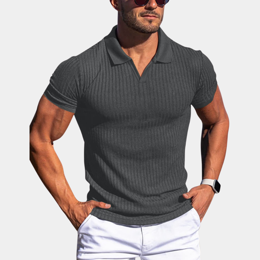 Drake - Men's Short-Sleeved Ribbed Polo Shirt