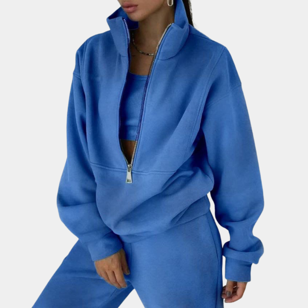Scarlett - Tracksuit Set with Long Sleeve Zip Top and High Waist