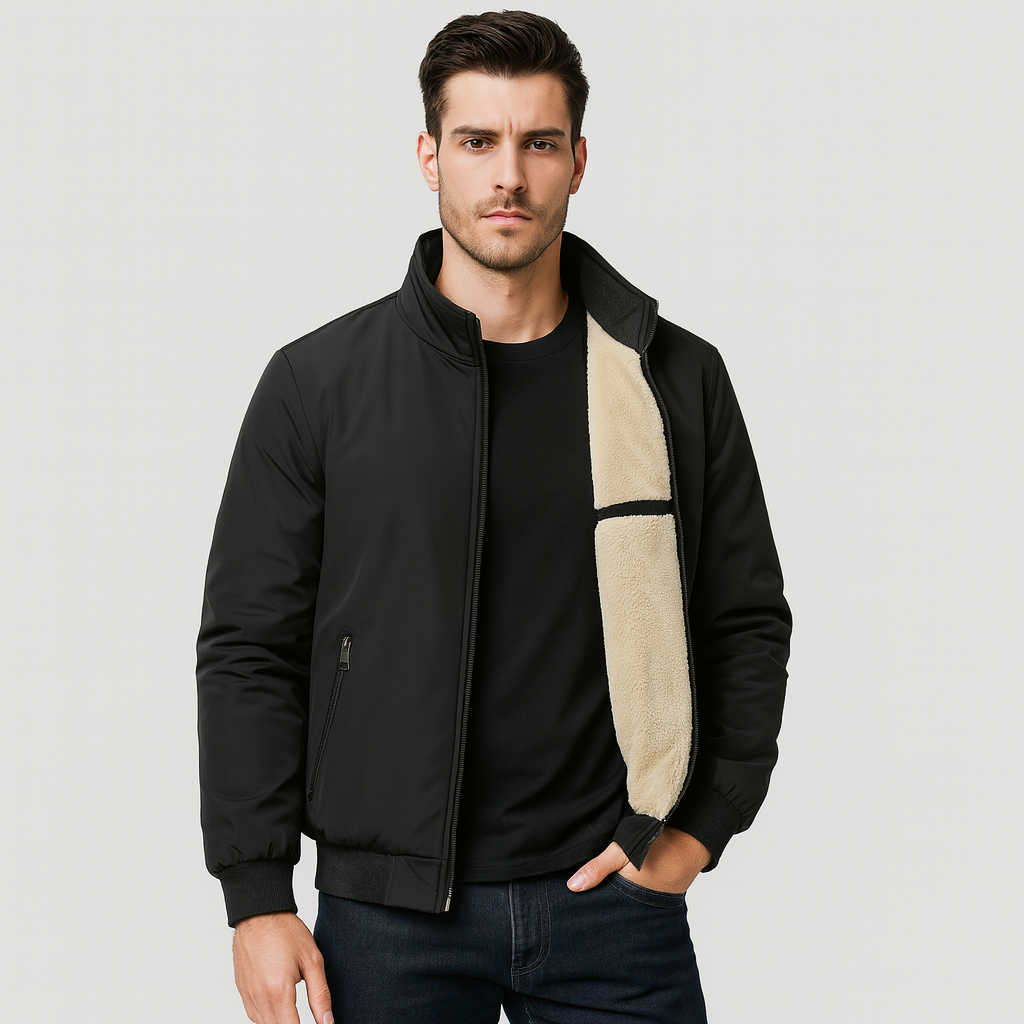 Erik | Warm men's fleece jacket with stand-up collar