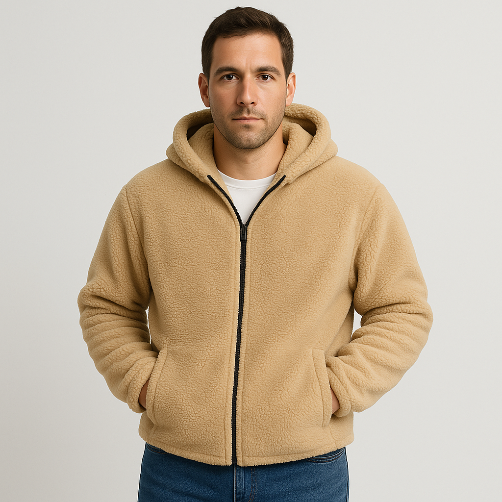 Falko | Fleece-lined winter jacket with hood for men