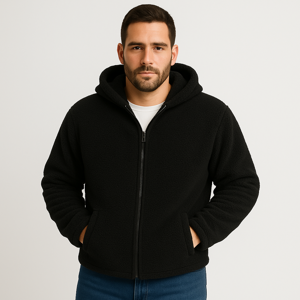 Falko | Fleece-lined winter jacket with hood for men