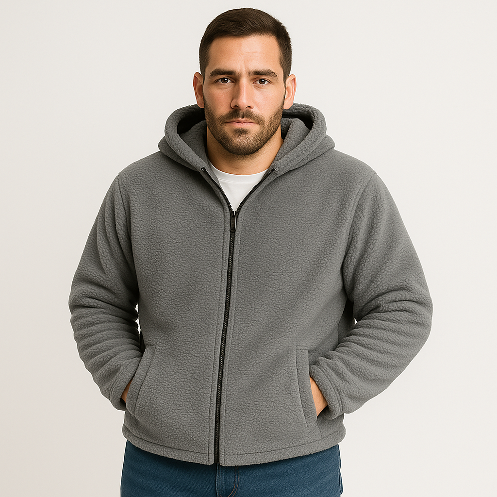 Falko | Fleece-lined winter jacket with hood for men