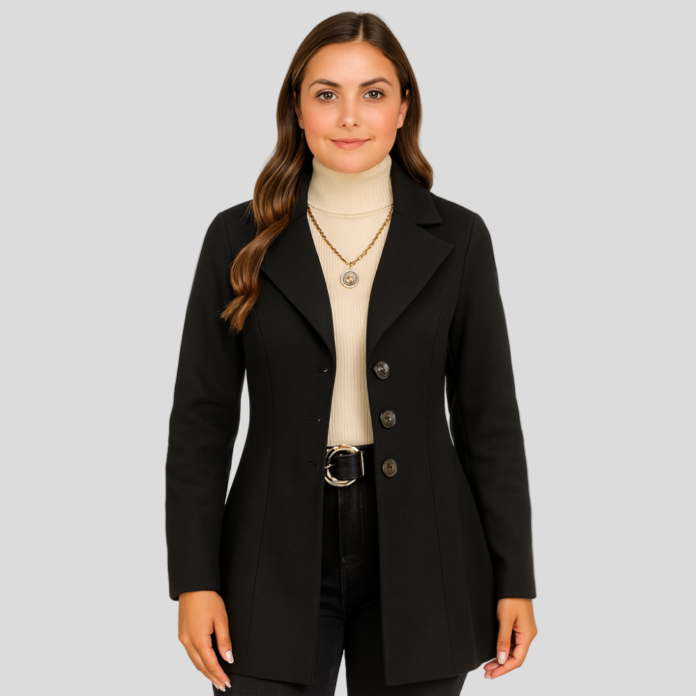 Marlene | Women's Winter Coat with Button Closure and Long Sleeves