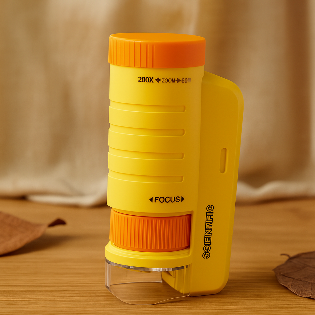 Mini LED Microscope for Kids – Portable Scientific Explorer 60x–200x for Outdoor Fun