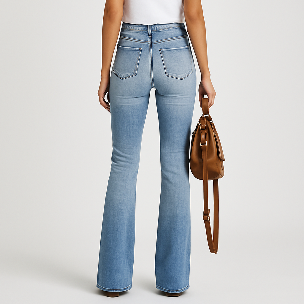 Jane – Women's Stretch Jeans with Wide Flare – Comfortable Fit in Denim